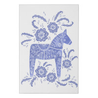 Swedish Dala Horse Blue Folk Art
