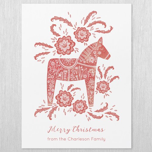 Swedish Dala Horse Christmas Card