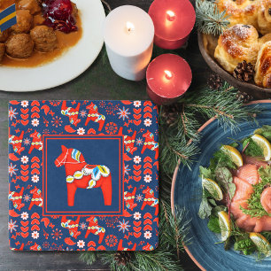 Swedish Dala Horse Christmas Trivet Scandinavian