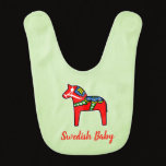 Swedish Dala Horse Colorful Scandinavian Baby Bib