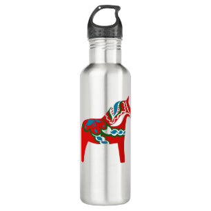 Swedish Dala Horse Dalecarlian Horse Stainless Steel Water Bottle