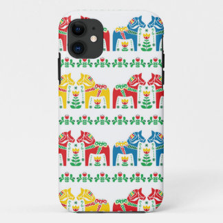 Swedish Dala Horse floral folk pattern iPhone 11 Case
