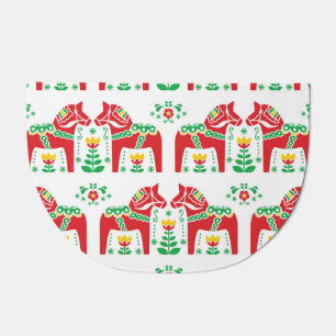 Swedish Dala Horse: Folk Art Doormat