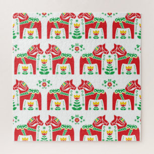 Swedish Dala Horse: Folk Art Jigsaw Puzzle