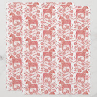 Swedish Dala Horse Folk Art Scrapbook Paper
