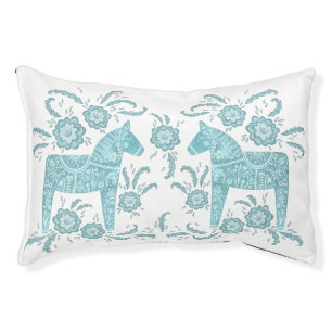 Swedish Dala Horse Green and White Pet Bed