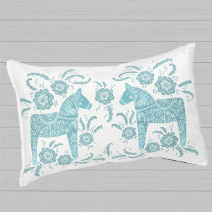 Swedish Dala Horse Green and White Pet Bed