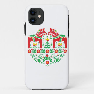 Swedish Dala Horse horse floral folk pattern iPhone 11 Case