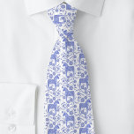 Swedish Dala Horse Indigo Blue and White Folk Art Neck Tie<br><div class="desc">A traditional Swedish Dala Horse design in periwinkle blue and white.
Perfect for your favorite Viking.</div>
