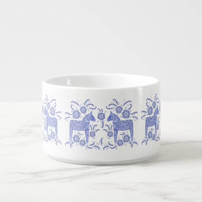 Swedish Dala Horse Indigo Blue Bowl (Center)