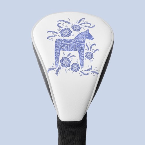 Swedish Dala Horse Indigo Blue Folk Art Golf Head Cover