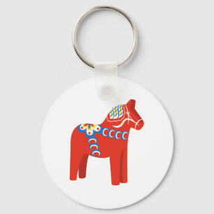 Swedish Dala Horse Keychain