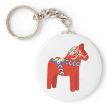 swedish dala horse keychain