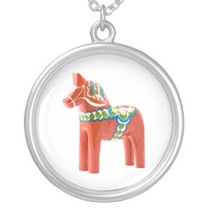 Swedish Dala Horse Necklace