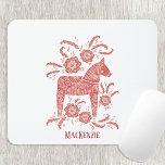 Swedish Dala Horse Personalized Mouse Pad<br><div class="desc">A traditional Dala Horse from Sweden.
Remove or change the name to customize.</div>
