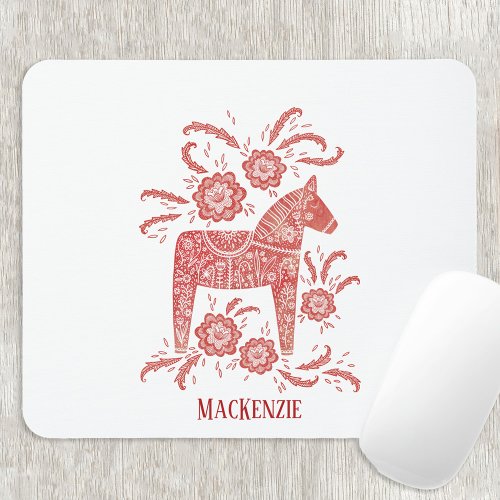 Swedish Dala Horse Personalized Mouse Pad