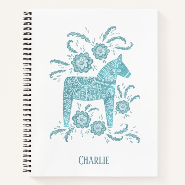 Swedish Dala Horse Personalized Notebook (Front)