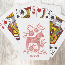Swedish Dala Horse Personalized Poker Cards