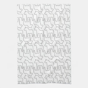 Swedish Dala Horse Print Towel