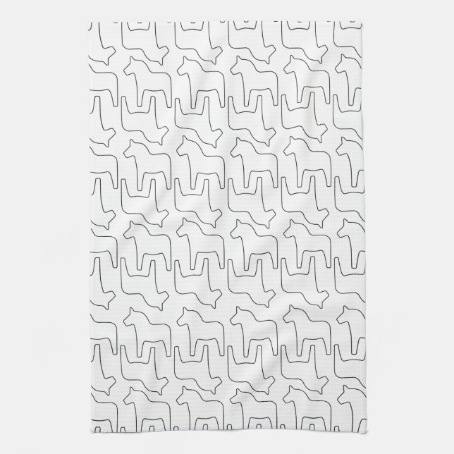 Swedish Dala Horse Print Towel (Vertical)