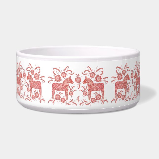 Swedish Dala Horse Red and White Bowl (Front)