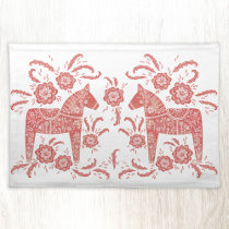 Swedish Dala Horse Red and White Cloth Placemat