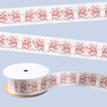 Swedish Dala Horse Red and White Folk Art Satin Ribbon<br><div class="desc">Traditional Swedish Dalecarlian Dala Horse folk art in red and white. Pretty and festive.  Original art by Nic Squirrell.</div>