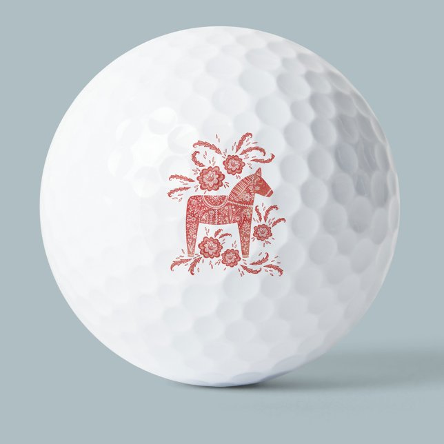 Swedish Dala Horse Red and White Golf Balls (Creator Uploaded)