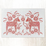 Swedish Dala Horse Red and White Jigsaw Puzzle<br><div class="desc">A traditional Swedish Dala Horse design in red and white. Perfect for the winter holidays.  Original art by Nic Squirrell.</div>