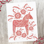 Swedish Dala Horse Red and White Postcard<br><div class="desc">A traditional Swedish Dala Horse design.  Original art by Nic Squirrell.</div>