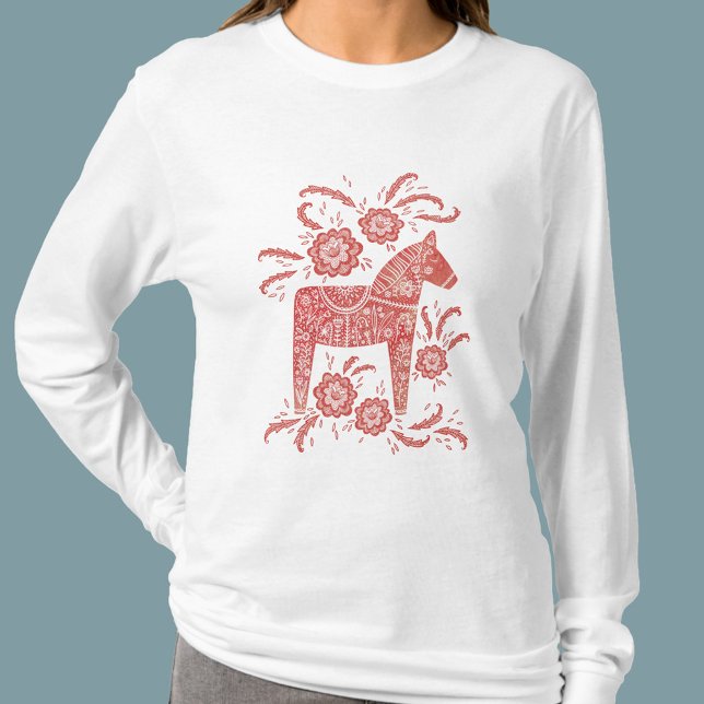 Swedish Dala Horse Red and White T-Shirt (Creator Uploaded)