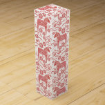 Swedish Dala Horse Red and White Wine Box<br><div class="desc">Traditional Swedish Dalecarlian Dala Horse folk art in red and white.  Original art by Nic Squirrell.</div>