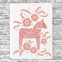 Swedish Dala Horse Red and White