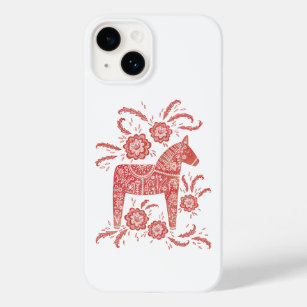Swedish Dala Horse Red & White Case-Mate iPhone 14 Case