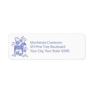 Swedish Dala Horse Return Address Label