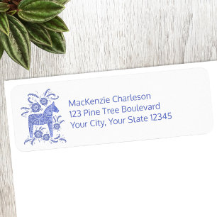 Swedish Dala Horse Return Address Label