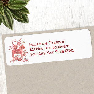 Swedish Dala Horse Return Address Label