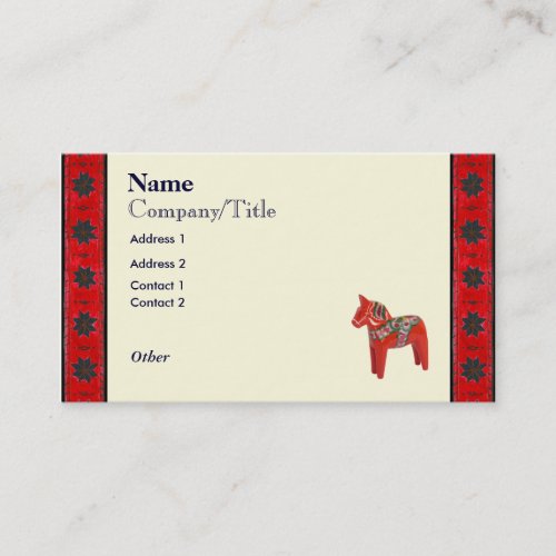 Swedish Dala Horse Business Card Templates