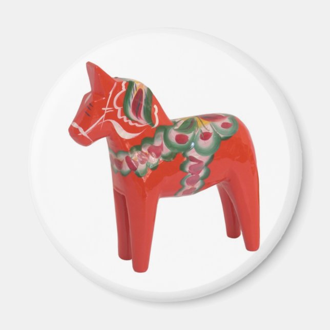 Swedish Dala Horse Scandinavian Decoration Magnet (Front)