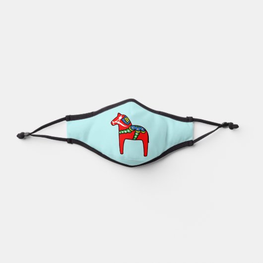Swedish Dala Horse Scandinavian Folk Art Premium Face Mask (Front)