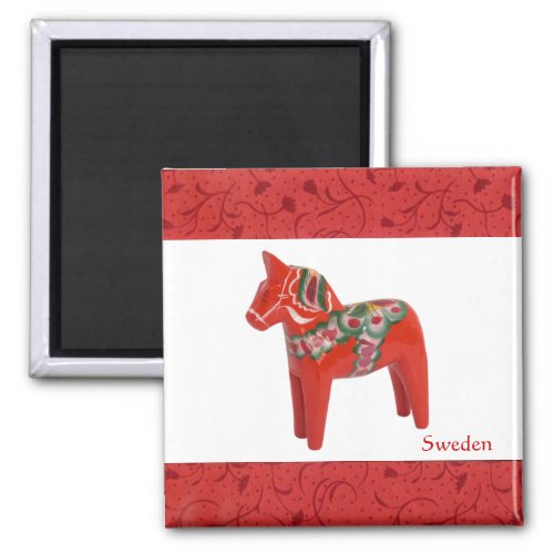 Swedish Dala Horse Scandinavian Magnet