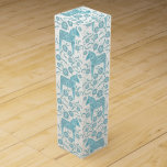 Swedish Dala Horse Teal and White Wine Box<br><div class="desc">Traditional Swedish Dalecarlian Dala Horse folk art in teal green and white.  Original art by Nic Squirrell.</div>