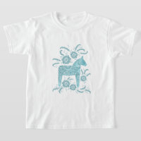 Swedish Dala Horse Teal Green Viking