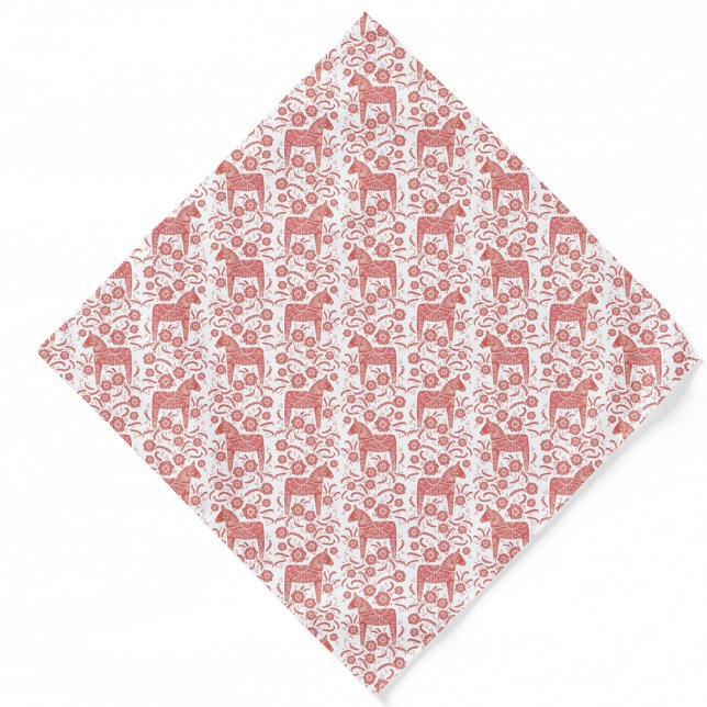 Swedish Dala Horse Traditional Folk Art Pattern Bandana (Creator Uploaded)