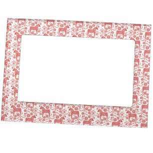 Swedish Dala Horse Traditional Folk Art Pattern Magnetic Frame