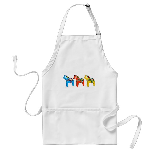 Swedish Dala Horses Adult Apron (Front)