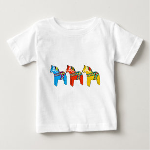 Swedish Dala Horses Baby T-Shirt