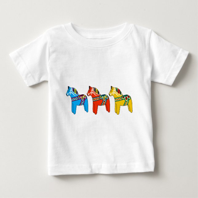 Swedish Dala Horses Baby T-Shirt (Front)