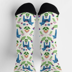 Swedish Dala Horses Blue Socks