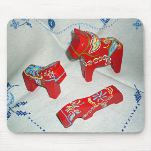 Swedish Dala Horses Mouse Pad